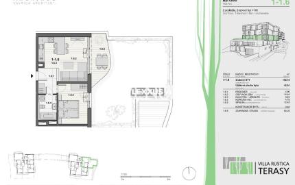 PREDAJ - 2-izbový byt v projekte VILLA RUSTICA-TERASY 1, Dúbravka