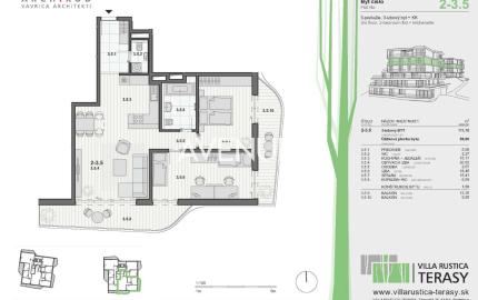 PREDAJ - 3-izbový byt v projekte VILLA RUSTICA-TERASY 2, Dúbravka