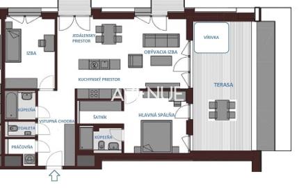 AVENUE | unikátny 3i byt s veľkou terasou v novostavbe ikonického "M"