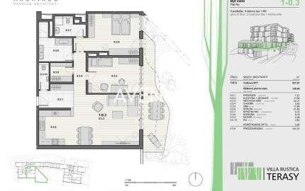 PREDAJ - 3-izbový byt v projekte VILLA RUSTICA - TERASY 1, Dúbravka