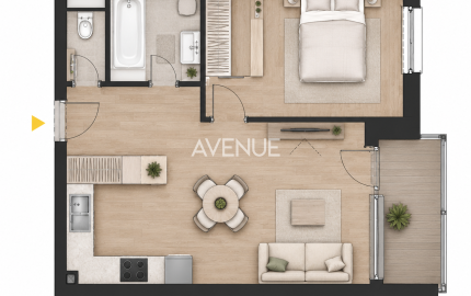 AVENUE | Elegantný 2-izbový byt pri Draždiaku, v novostavbe s loggiou