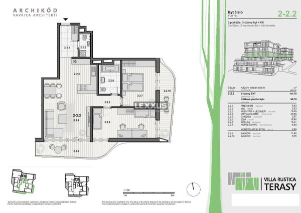PREDAJ - 3-izbový byt v projekte VILLA RUSTICA-TERASY 2, Dúbravka