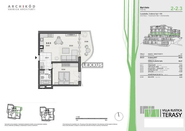 PREDAJ - 2-izbový byt v projekte VILLA RUSTICA-TERASY 2, Dúbravka