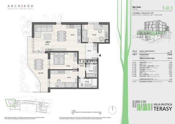 LEXXUS I 4-izbový byt v projekte VILLA RUSTICA - TERASY 1, Dúbravka