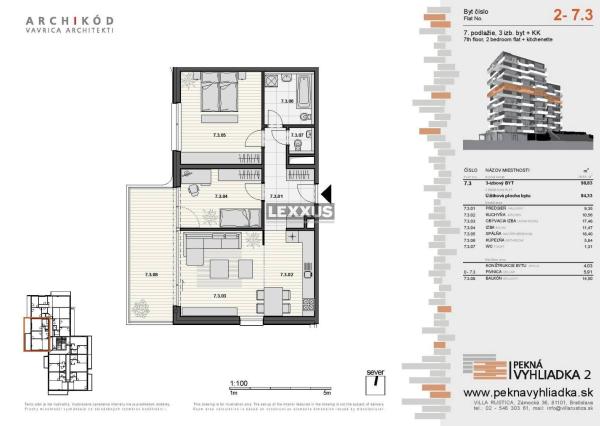 LEXXUS-PREDAJ, 3-izbový byt v projekte Pekná vyhliadka 2, Dúbravka