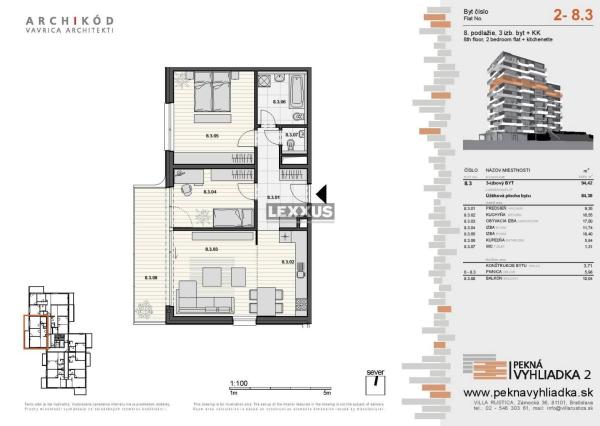 LEXXUS-PREDAJ, 3-izbový byt v projekte Pekná vyhliadka 2, Dúbravka