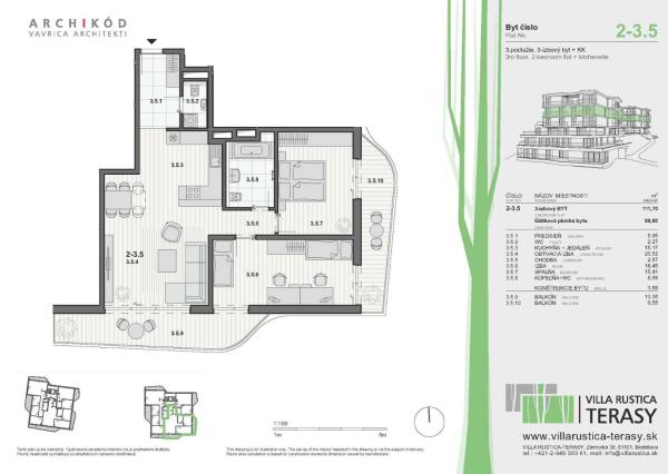 PREDAJ - 3-izbový byt v projekte VILLA RUSTICA-TERASY 2, Dúbravka