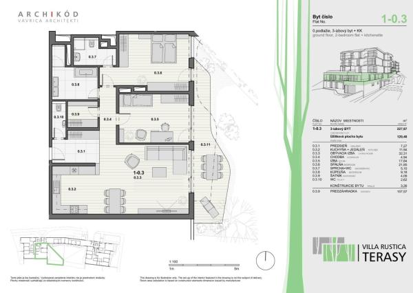 PREDAJ - 3-izbový byt v projekte VILLA RUSTICA - TERASY 1, Dúbravka