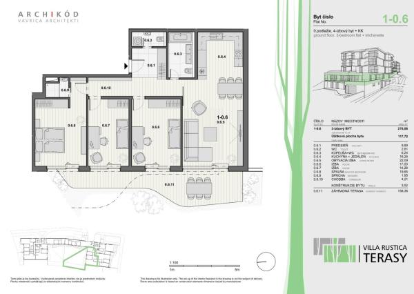 PREDAJ - 4-izbový byt v projekte VILLA RUSTICA - TERASY 1, Dúbravka