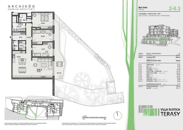 PREDAJ - 4-izbový byt v projekte VILLA RUSTICA-TERASY 2, Dúbravka