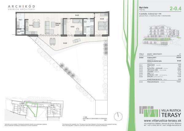 PREDAJ - 3-izbový byt v projekte VILLA RUSTICA-TERASY 2, Dúbravka