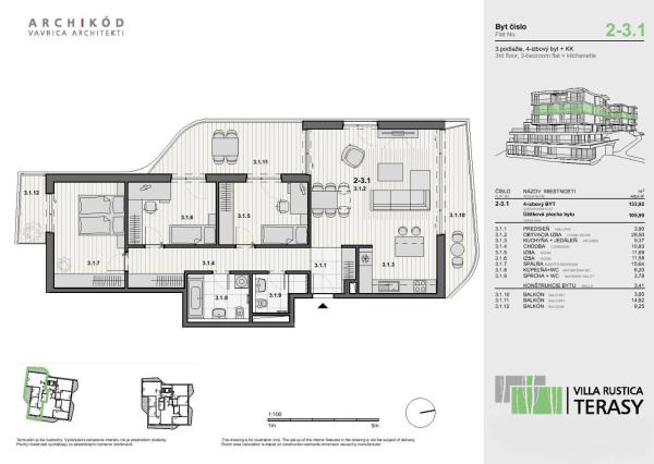 PREDAJ - 4-izbový byt v projekte VILLA RUSTICA-TERASY 2, Dúbravka