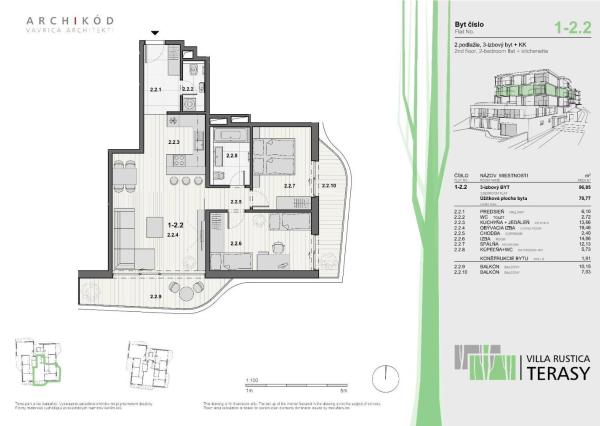 PREDAJ - 3-izbový byt v projekte VILLA RUSTICA - TERASY 1, Dúbravka