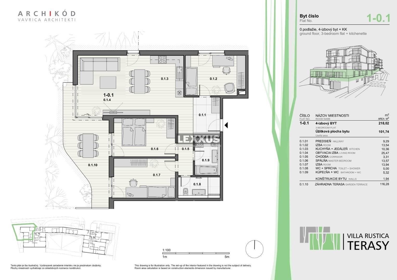 LEXXUS I 4-izbový byt v projekte VILLA RUSTICA - TERASY 1, Dúbravka