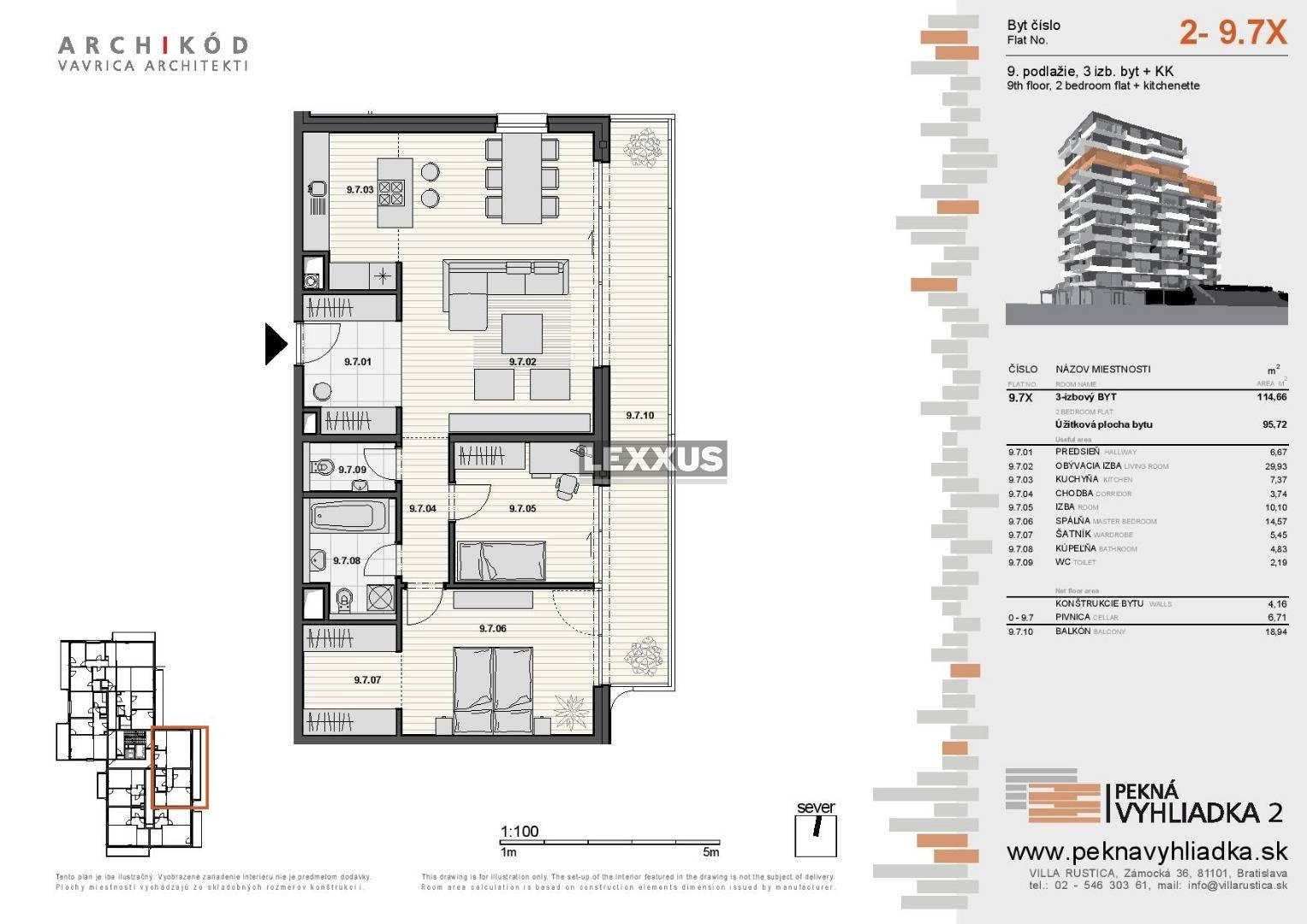 LEXXUS I veľký 3-izbový byt v novostavbe Pekná vyhliadka 2, Dúbravka
