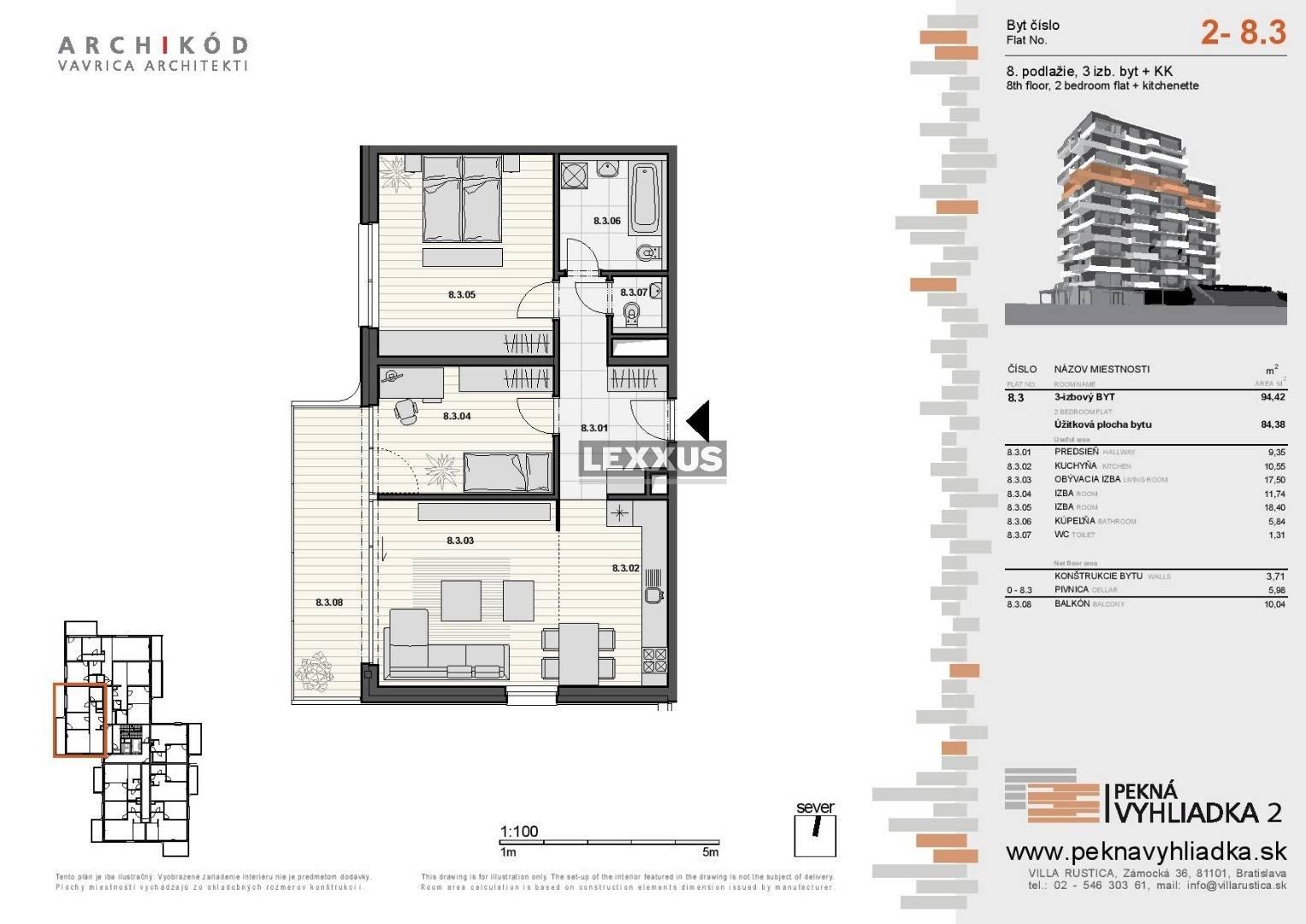 LEXXUS-PREDAJ, 3-izbový byt v projekte Pekná vyhliadka 2, Dúbravka