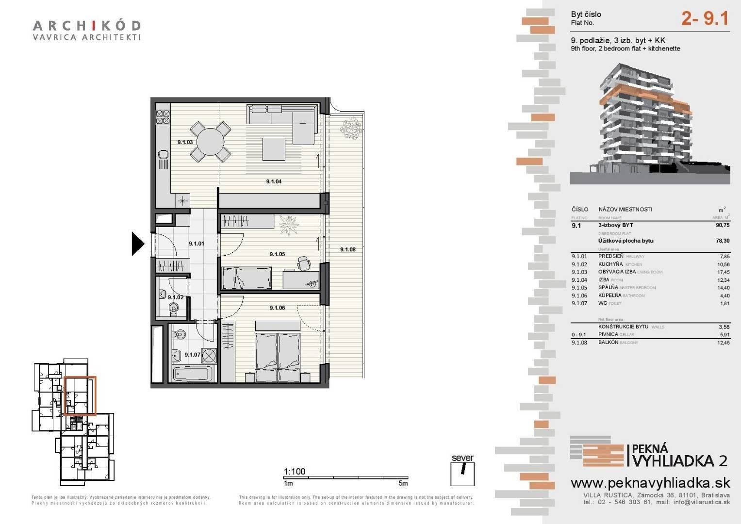 LEXXUS-PREDAJ, 3-izbový byt v projekte Pekná vyhliadka 2, Dúbravka
