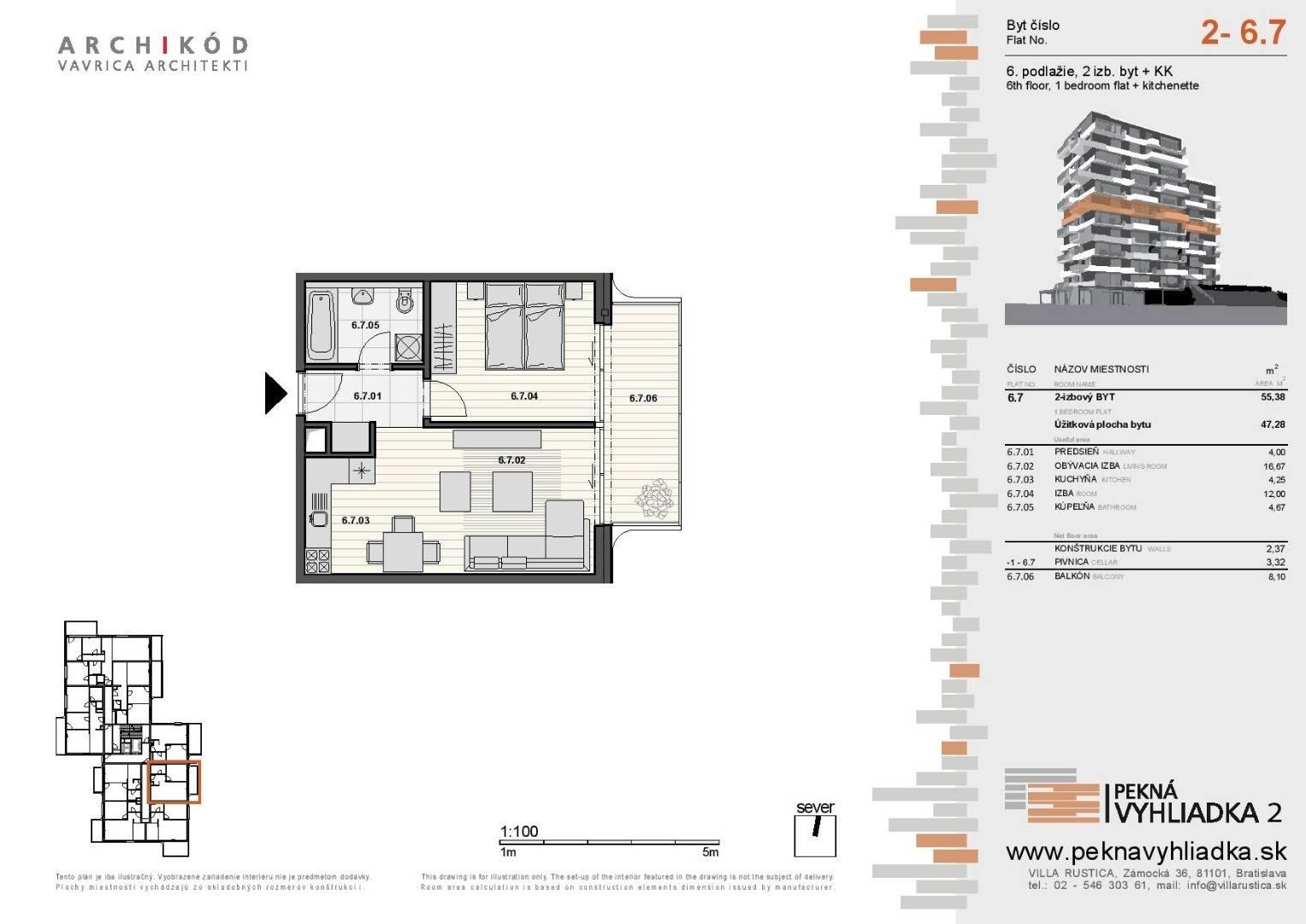 LEXXUS-PREDAJ, 2-izbový byt v projekte Pekná vyhliadka 2, Dúbravka